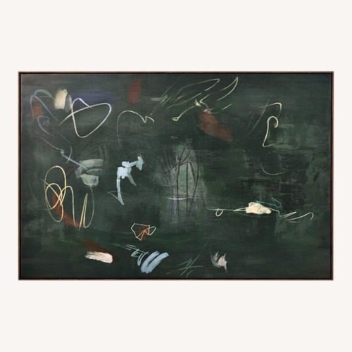 Used Dark Abstract Wooden Framed Canvas for sale on AptDeco