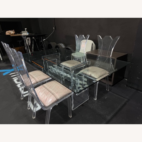 Used Vintage/Antique Transparent Glass Dining Sets for sale on AptDeco