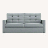 CB2 Bowen Tufted Queen Sleeper Sofa Blue Futon