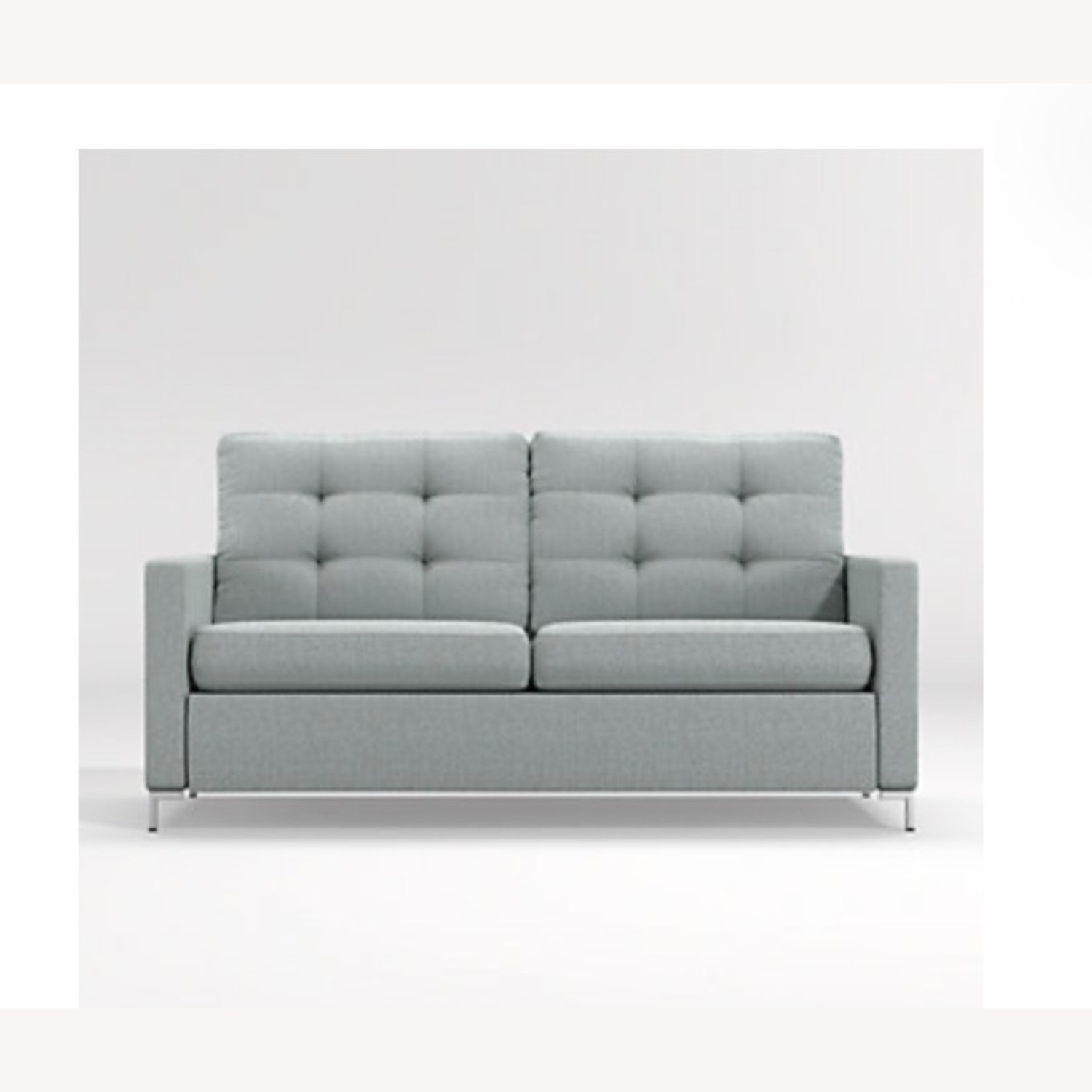 CB2 Bowen Tufted Queen Sleeper Sofa Blue Futon - image-2