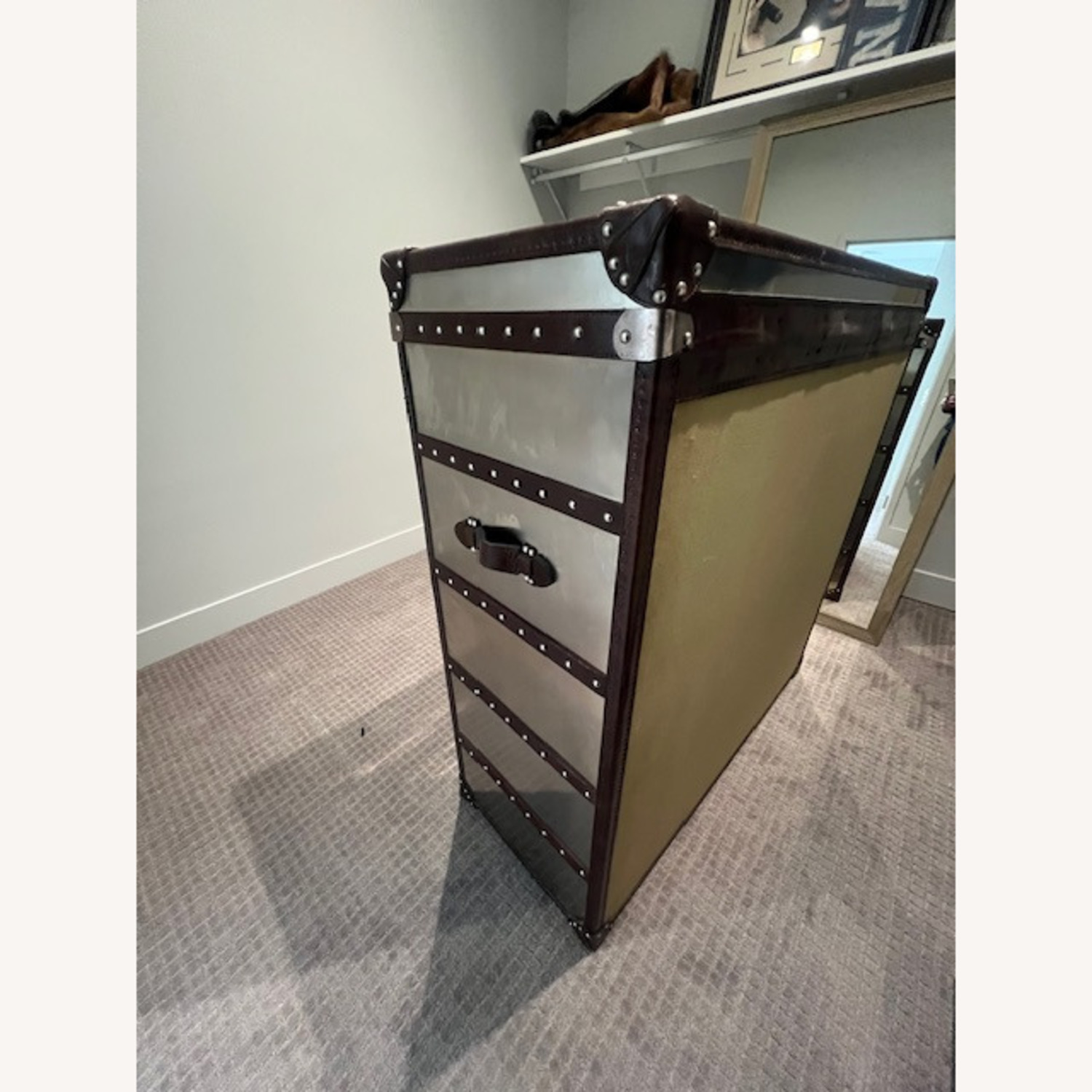 Silver and Leather Chest Dresser - image-2
