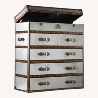 Silver and Leather Chest Dresser