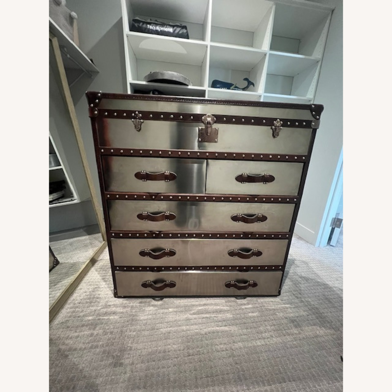 Silver and Leather Chest Dresser - image-4