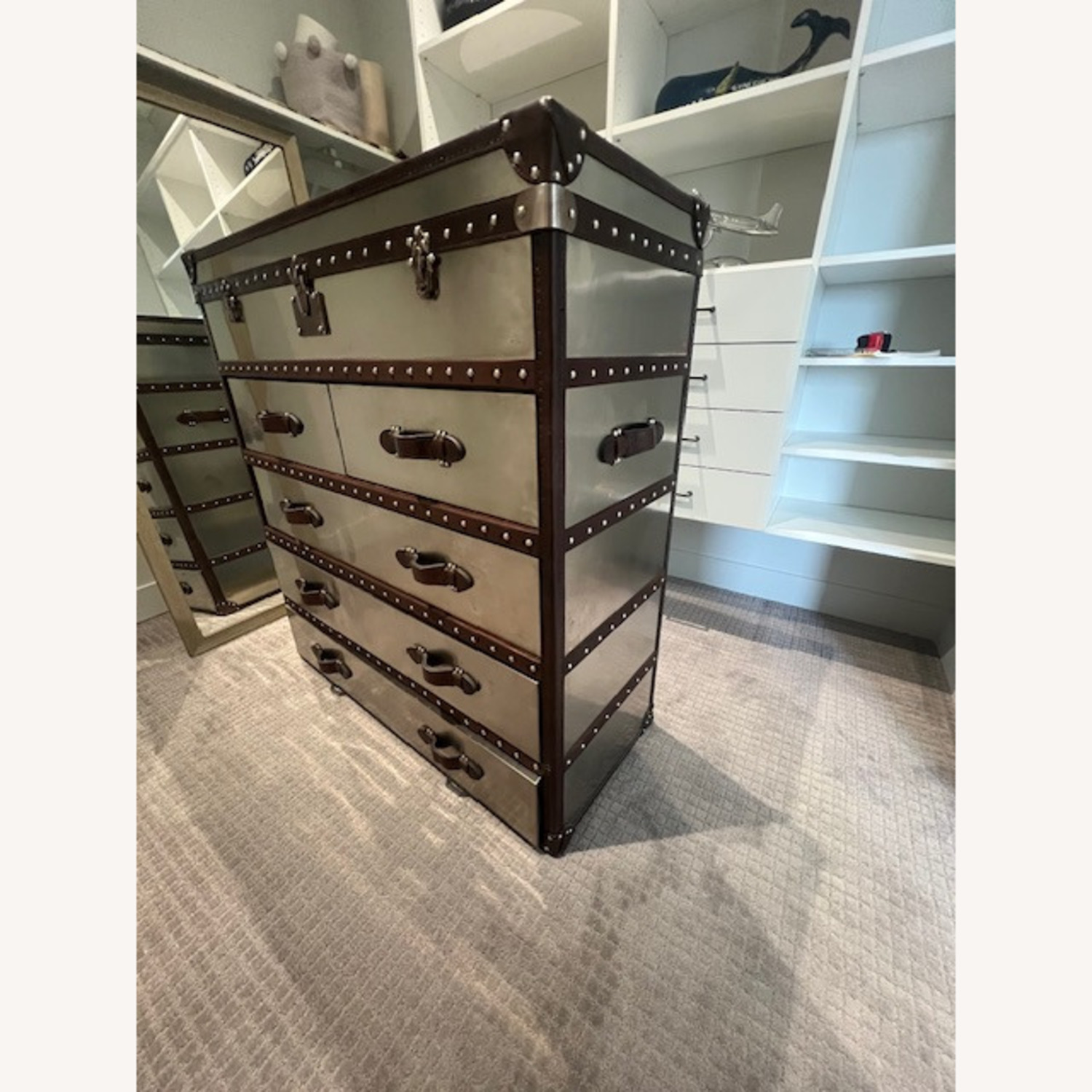 Silver and Leather Chest Dresser - image-3