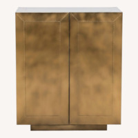 Crate & Barrel Freda Gold Bar Cabinets (Set of 2)