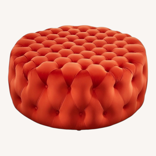 Used Modway Orange Linen Ottoman for sale on AptDeco