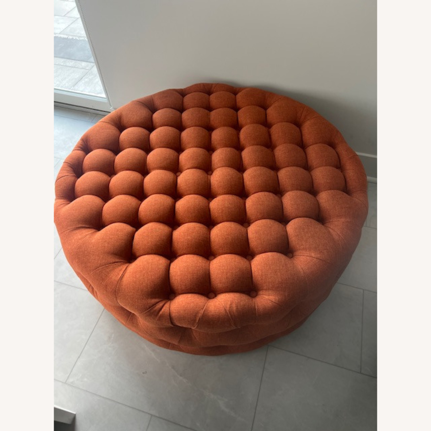 Modway Orange Linen Ottoman - image-1