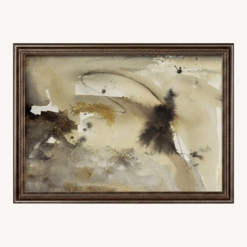Used Walnut Wood Frame Floral Abstract Art for sale on AptDeco