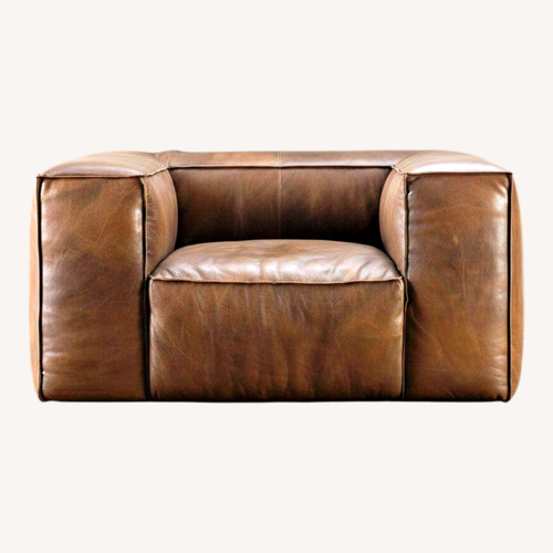 Used Restoration Hardware Dark Brown Leather Armchair for sale on AptDeco