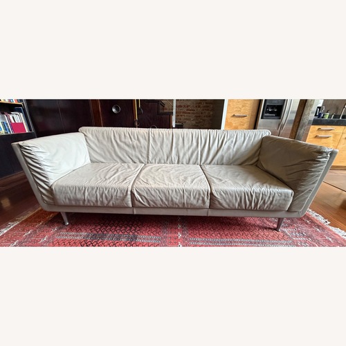 Used Herman Miller Light Gray Leather 3+ Seater Sofa for sale on AptDeco