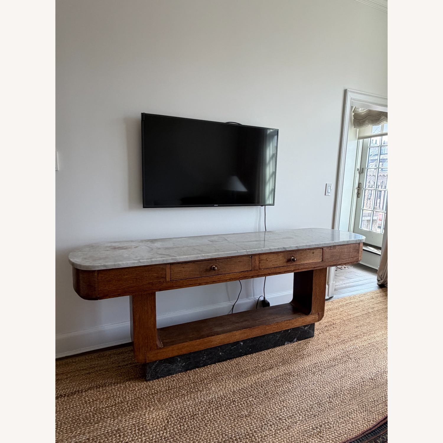 Vintage/Antique Light Brown Marble Sideboard - image-1