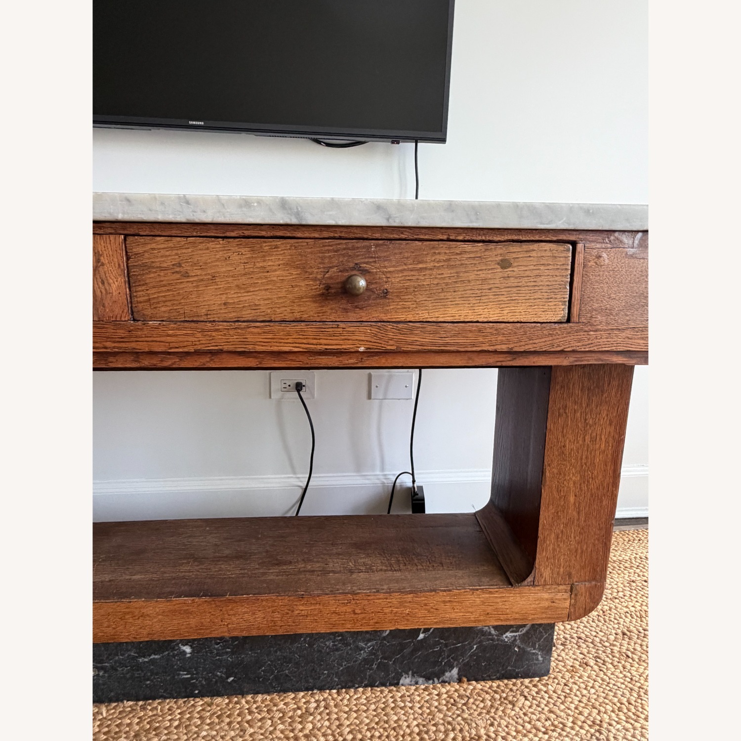 Vintage/Antique Light Brown Marble Sideboard - image-4