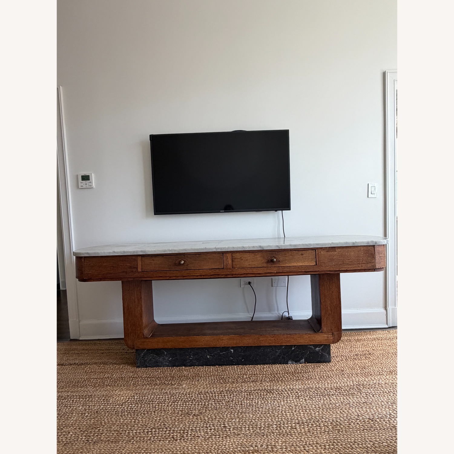 Vintage/Antique Light Brown Marble Sideboard - image-3