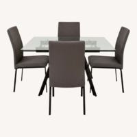 Aida Glass Extendable Table and Chairs