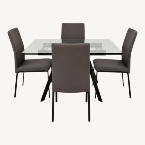 Used Aida Glass Extendable Table and Chairs for sale on AptDeco