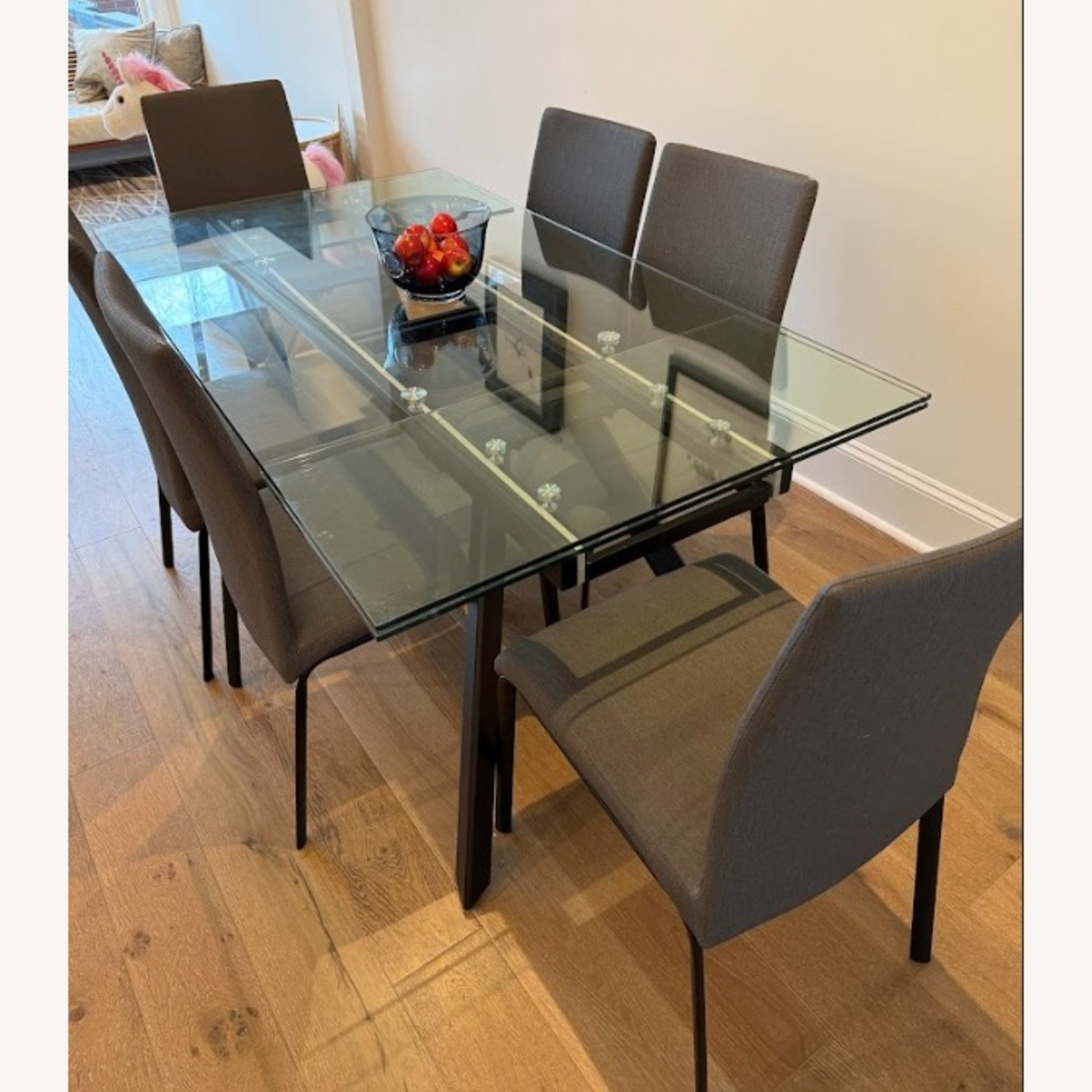 Aida Glass Extendable Table and Chairs - image-1