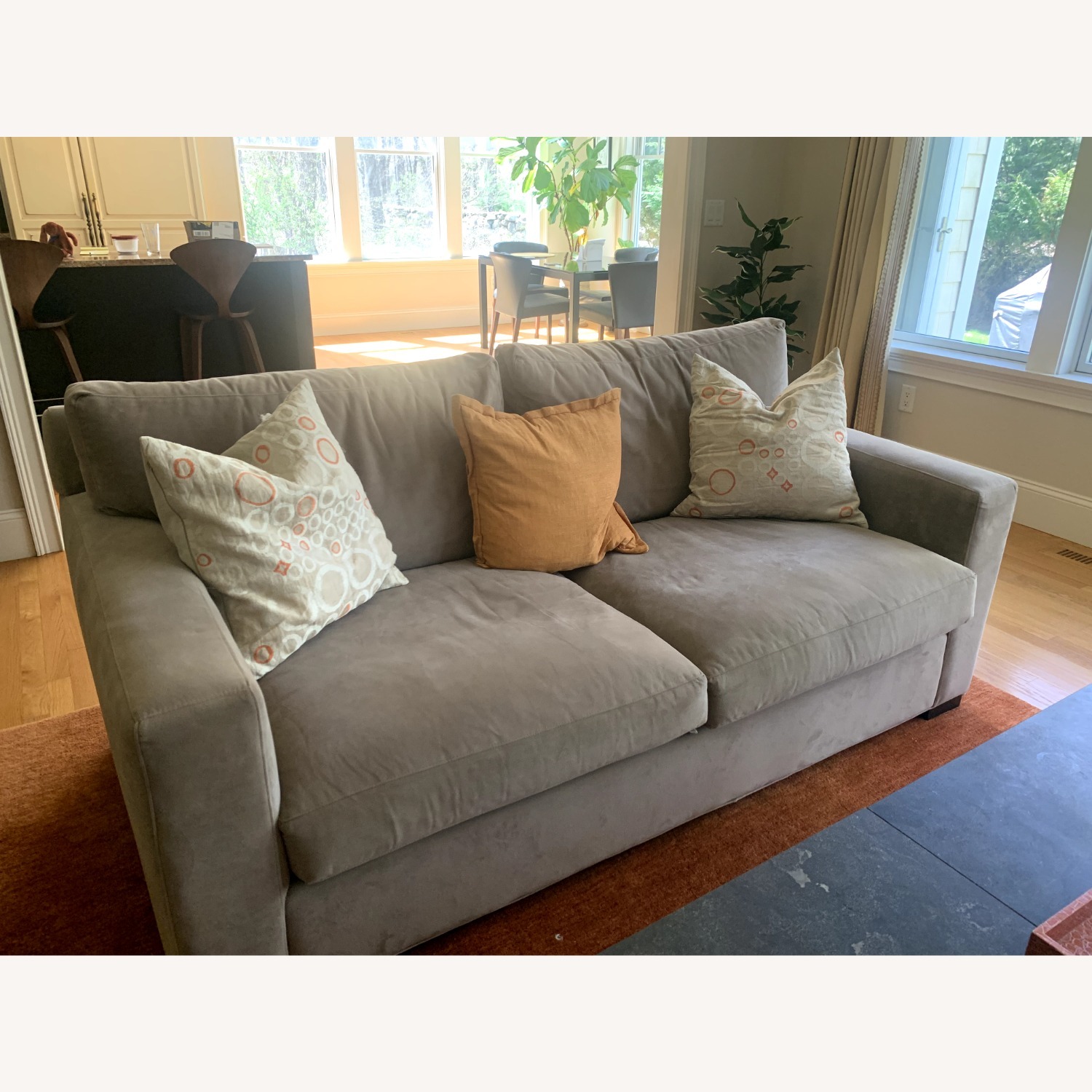 Crate & Barrel Axis II Light Gray Fabric 2 Seater Sofa - image-2