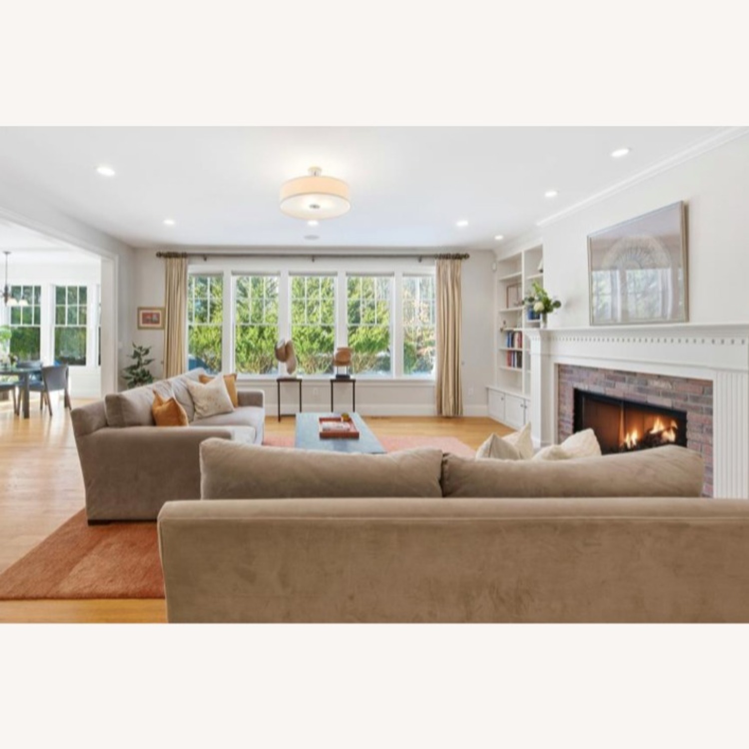 Crate & Barrel Axis II Light Gray Fabric 2 Seater Sofa - image-1