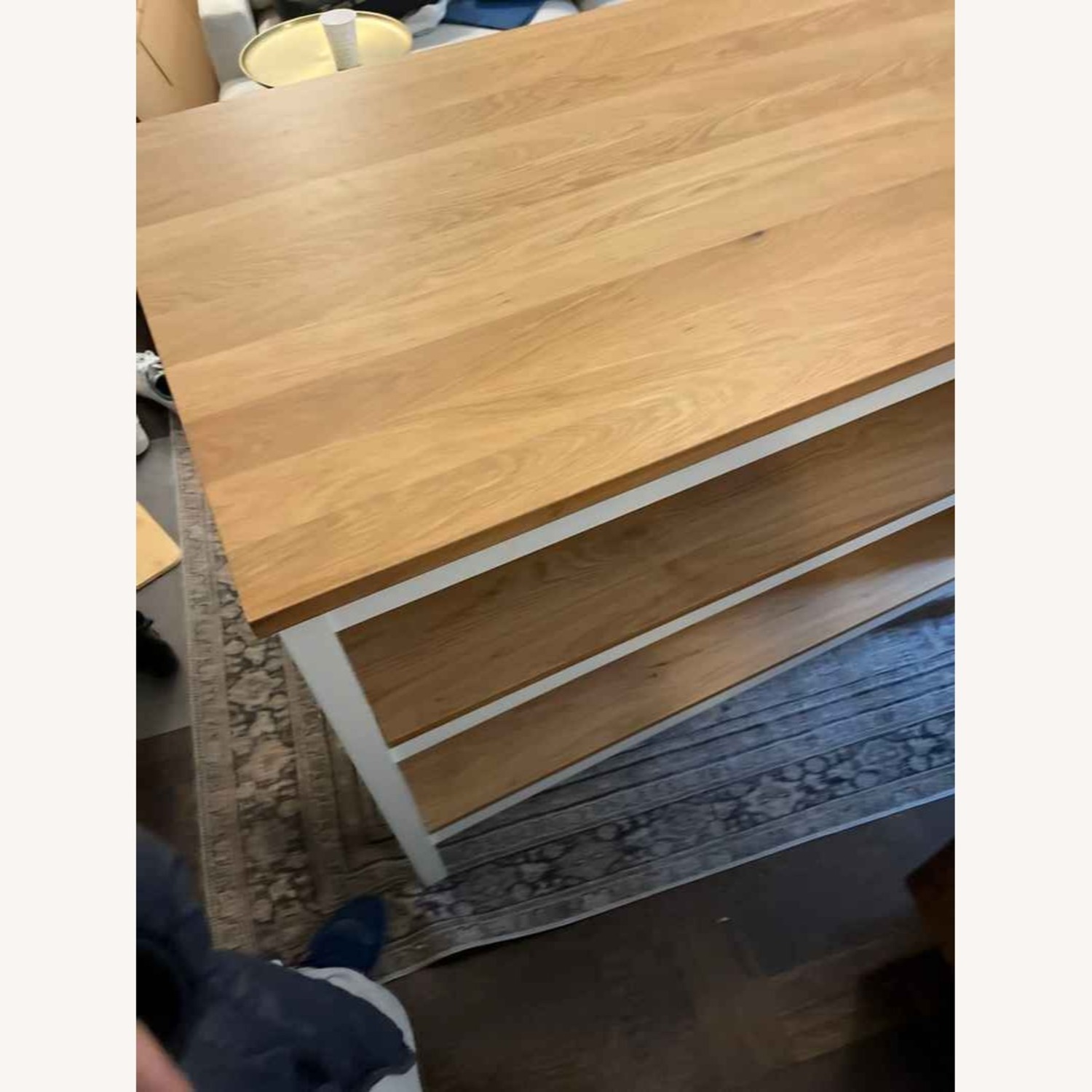 IKEA White Wood Kitchen Island - image-7