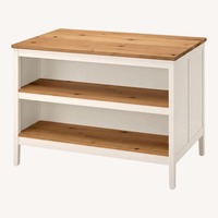 IKEA White Wood Kitchen Island
