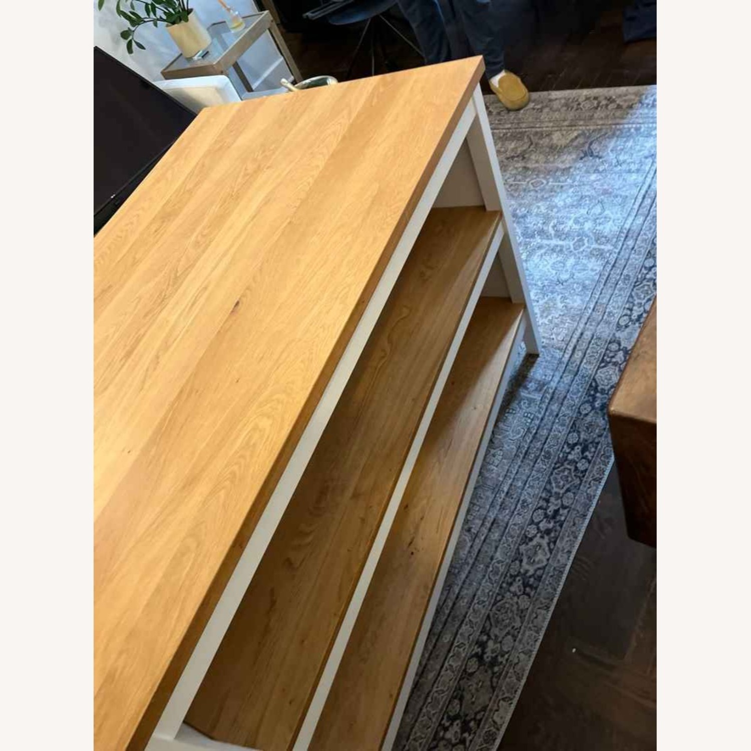 IKEA White Wood Kitchen Island - image-5