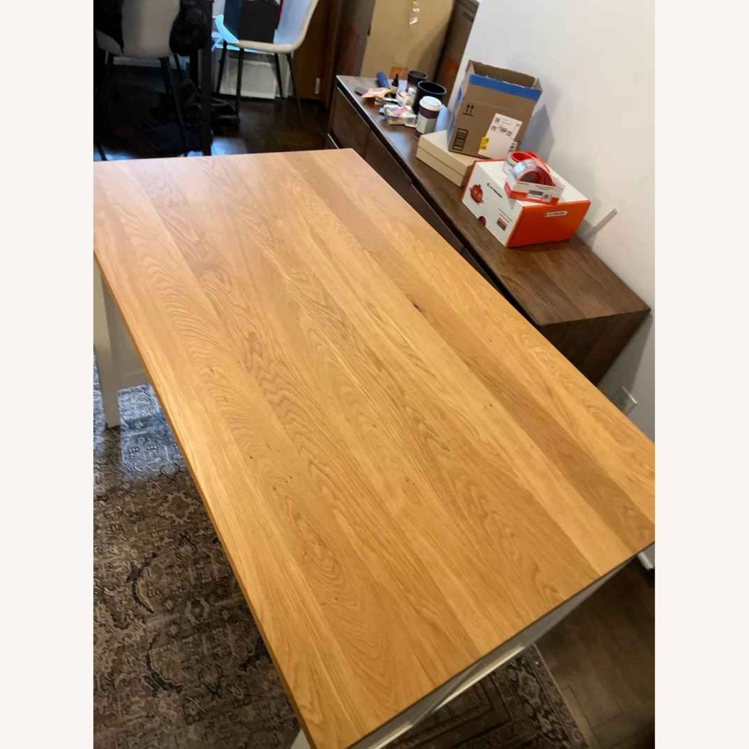 IKEA White Wood Kitchen Island - image-8