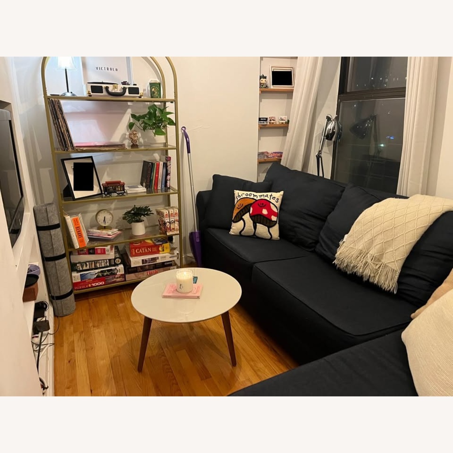 Bob's Discount Navy Blue Sectional Couch - image-2