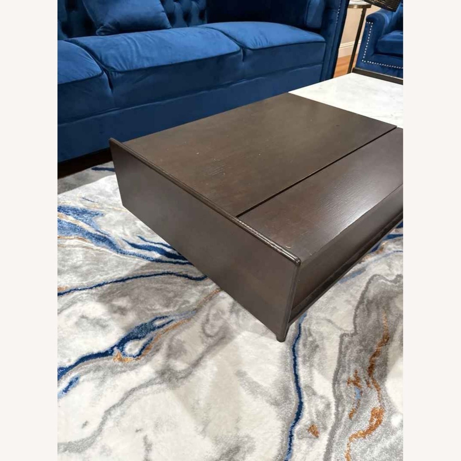 West Elm Dark Brown Wood Coffee Table - image-6