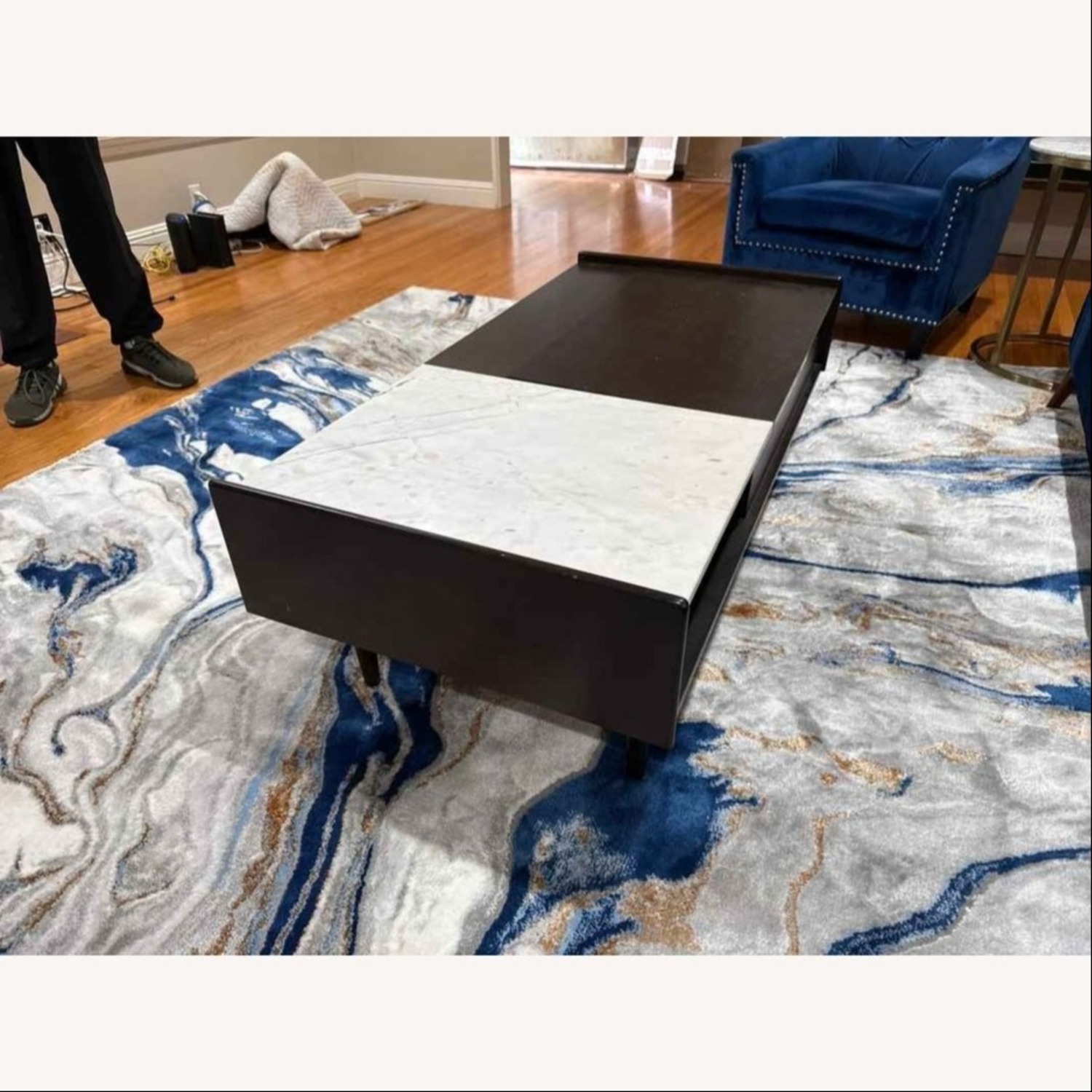 West Elm Dark Brown Wood Coffee Table - image-3