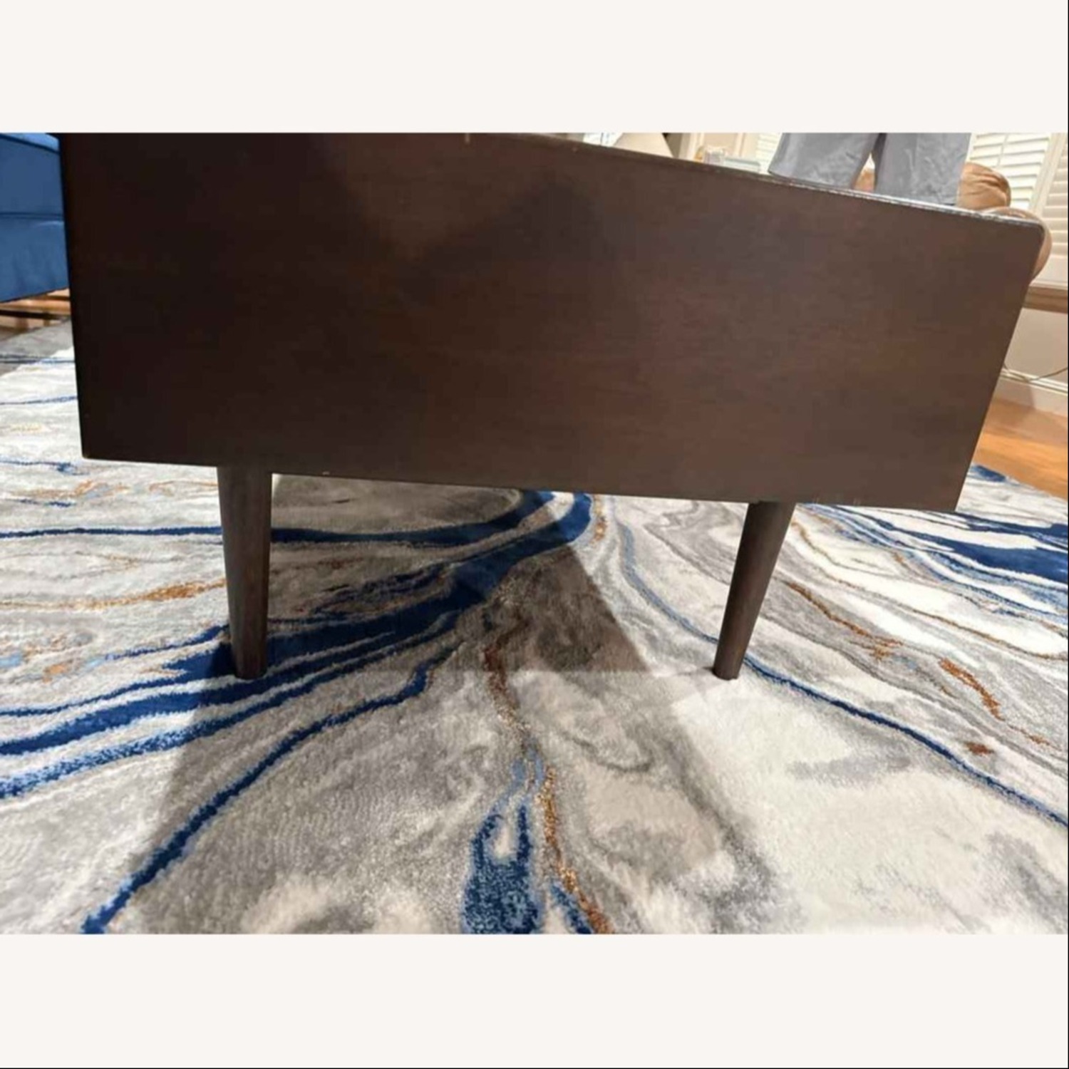 West Elm Dark Brown Wood Coffee Table - image-4