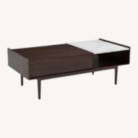 West Elm Dark Brown Wood Coffee Table