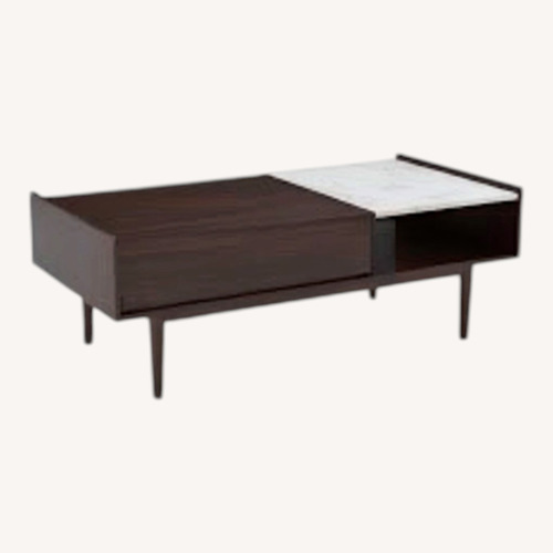 Used West Elm Dark Brown Wood Coffee Table for sale on AptDeco