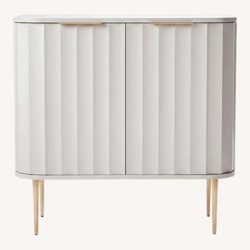 Used West Elm Natural Wood Bar Cabinet for sale on AptDeco