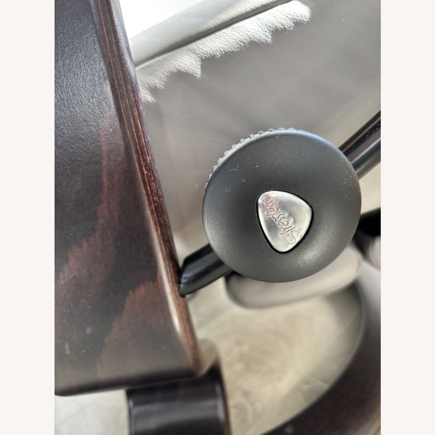 Dark Gray Leather Office Chair - image-3