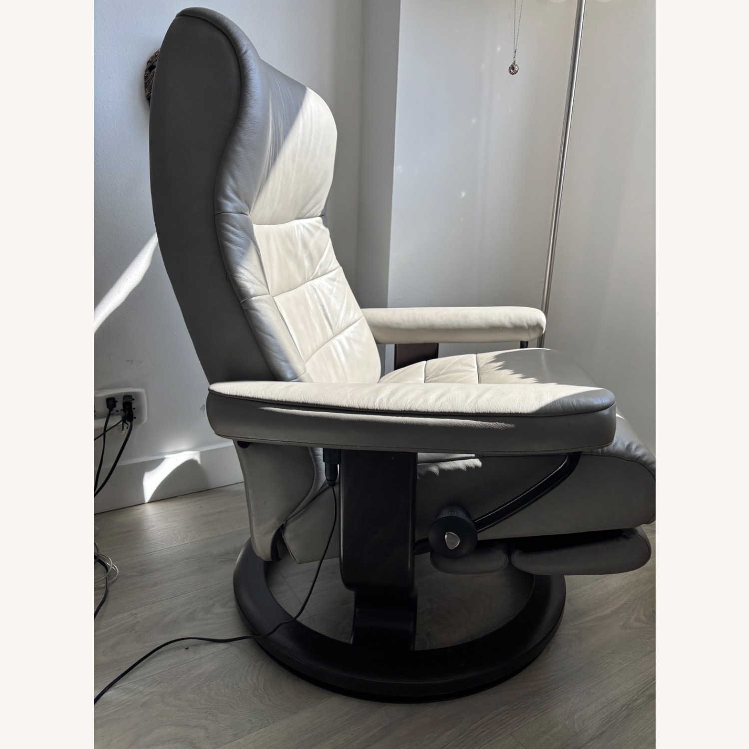 Dark Gray Leather Office Chair - image-2