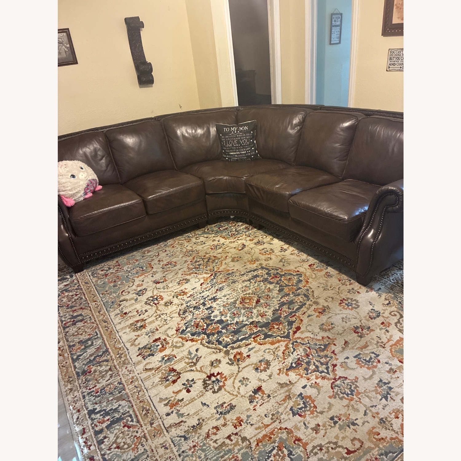 A & B Home Dark Brown Leather 2 Seater Sofa - image-3