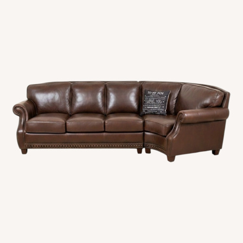 Used A & B Home Dark Brown Leather 2 Seater Sofa for sale on AptDeco