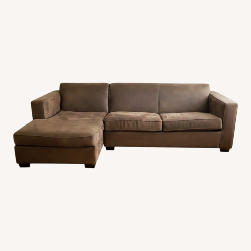 Used Room & Board Metro Dark Brown Fabric 2 Pc Sectional for sale on AptDeco