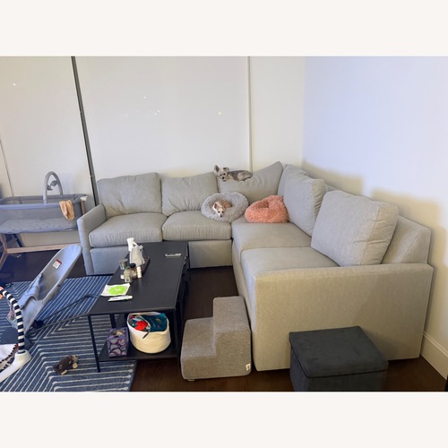 Used Light Brown Fabric 2 Piece Sectional for sale on AptDeco