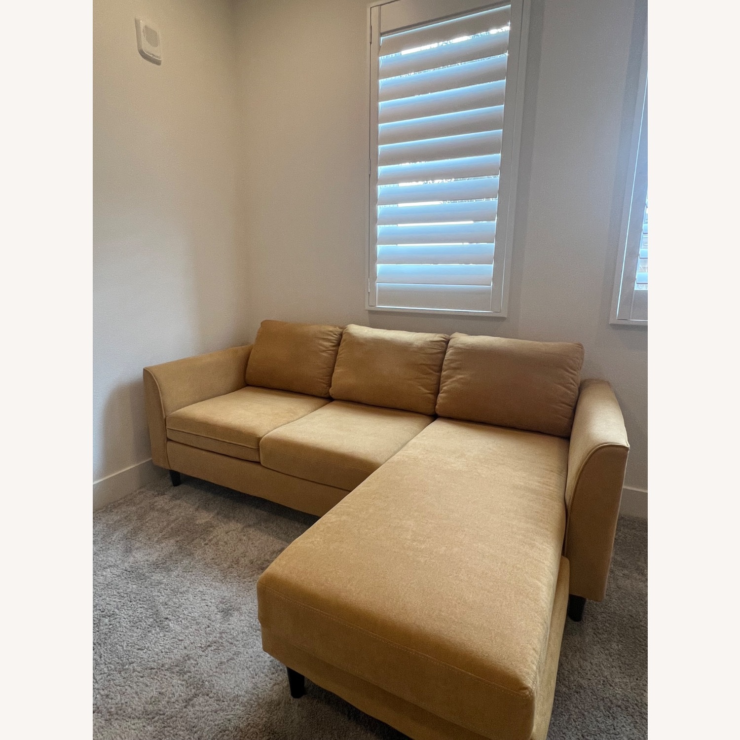 Living Spaces Ami Sun Yellow Chaise Lounge - image-3