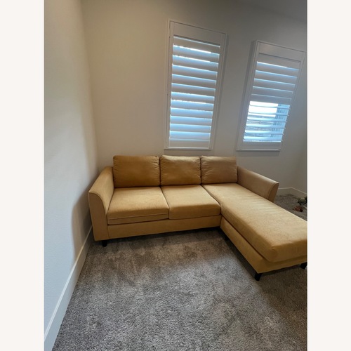 Used Living Spaces Ami Sun Yellow Chaise Lounge for sale on AptDeco