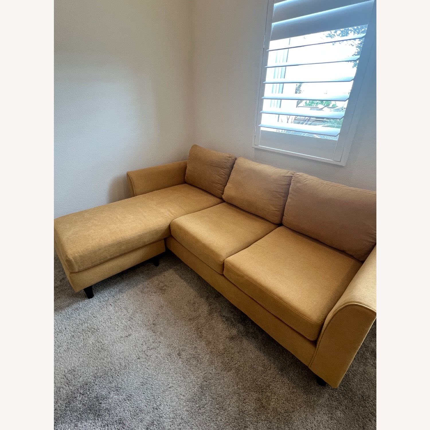 Living Spaces Ami Sun Yellow Chaise Lounge - image-2