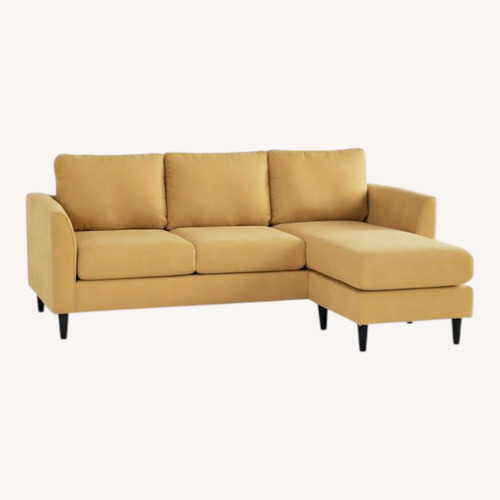 Used Living Spaces Ami Sun Yellow Chaise Lounge for sale on AptDeco