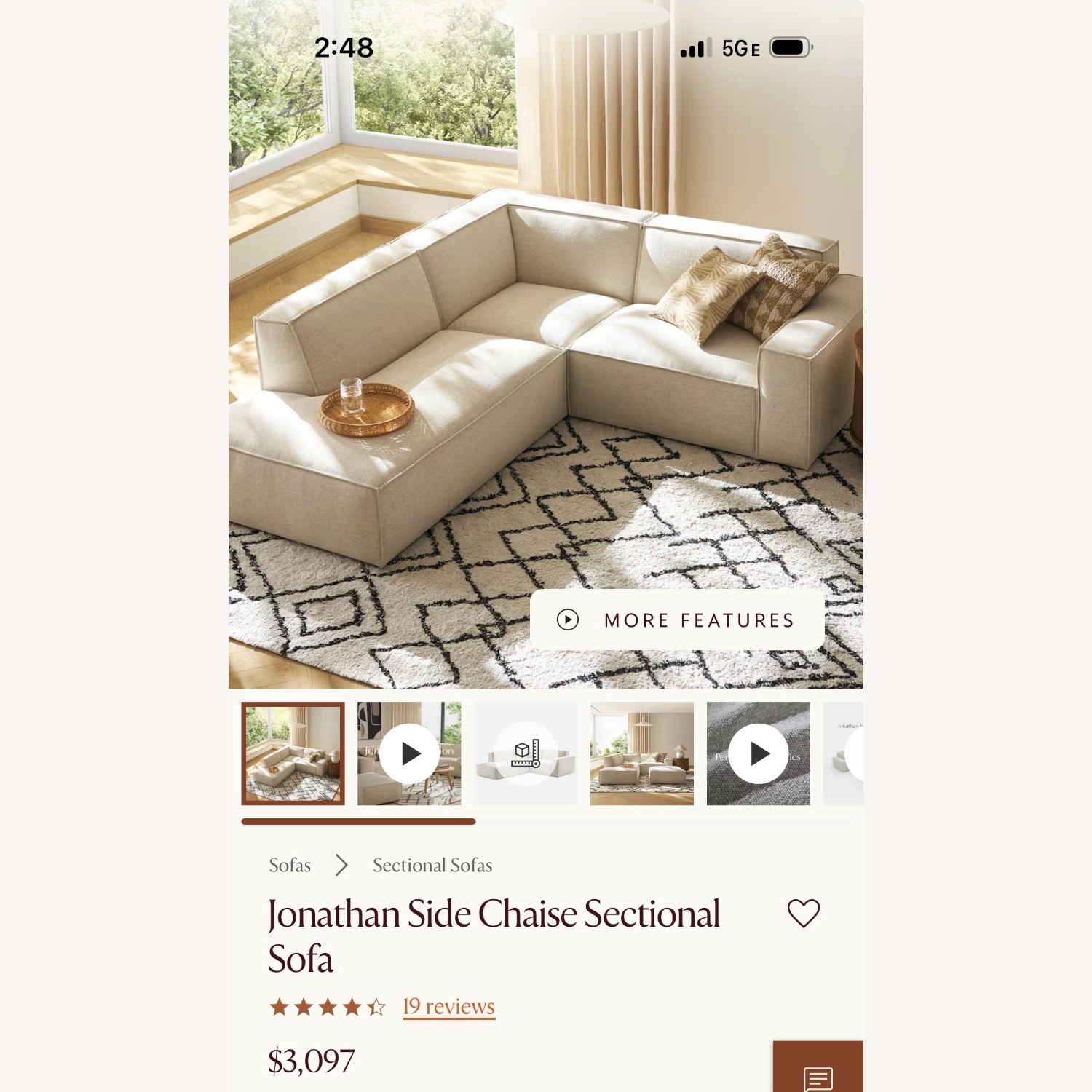 Castlery Jonathan Side Chaise Sectional Sofa - image-3