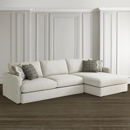 Used Bassett Allure Natural Fabric 2 Piece Sectional for sale on AptDeco
