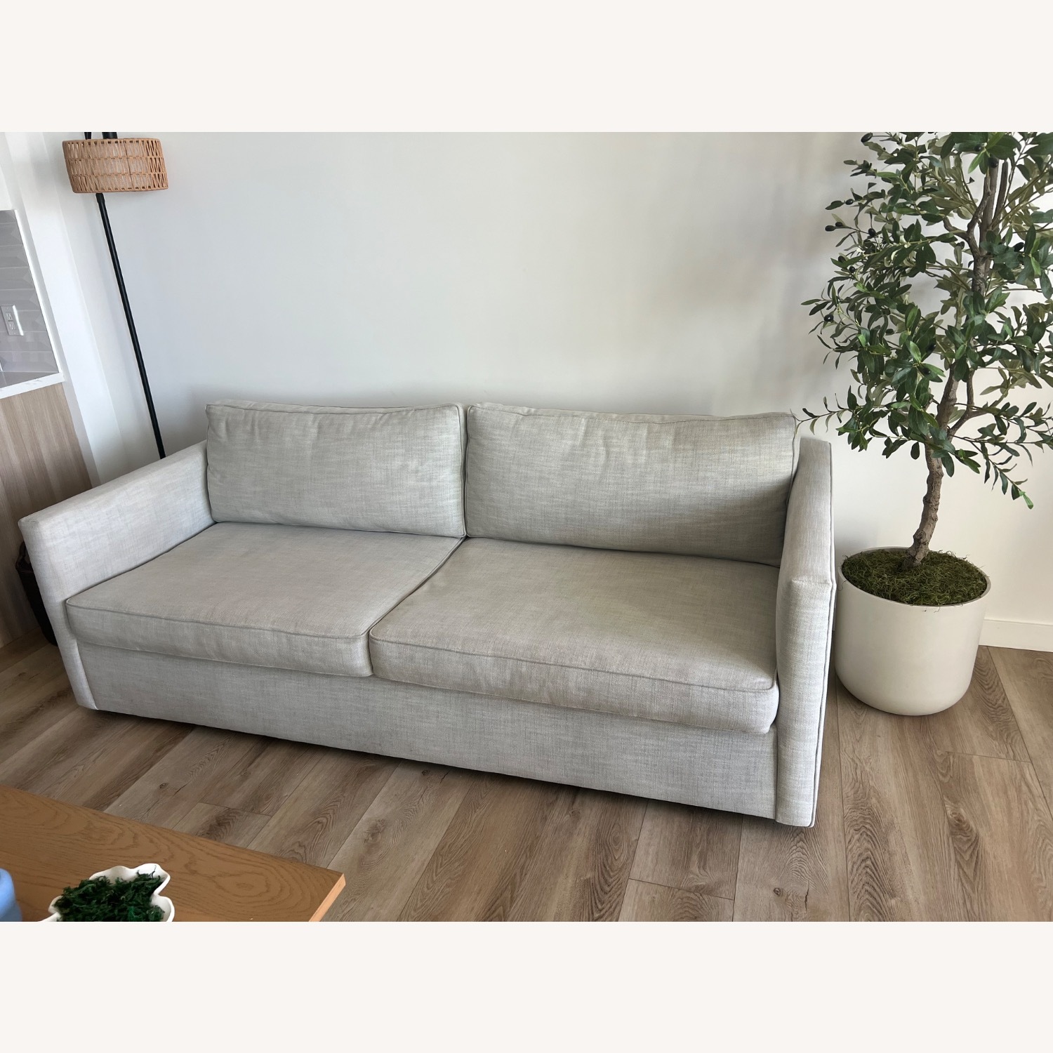 West Elm Harris Light Gray Linen 2 Seater Sofa - image-3