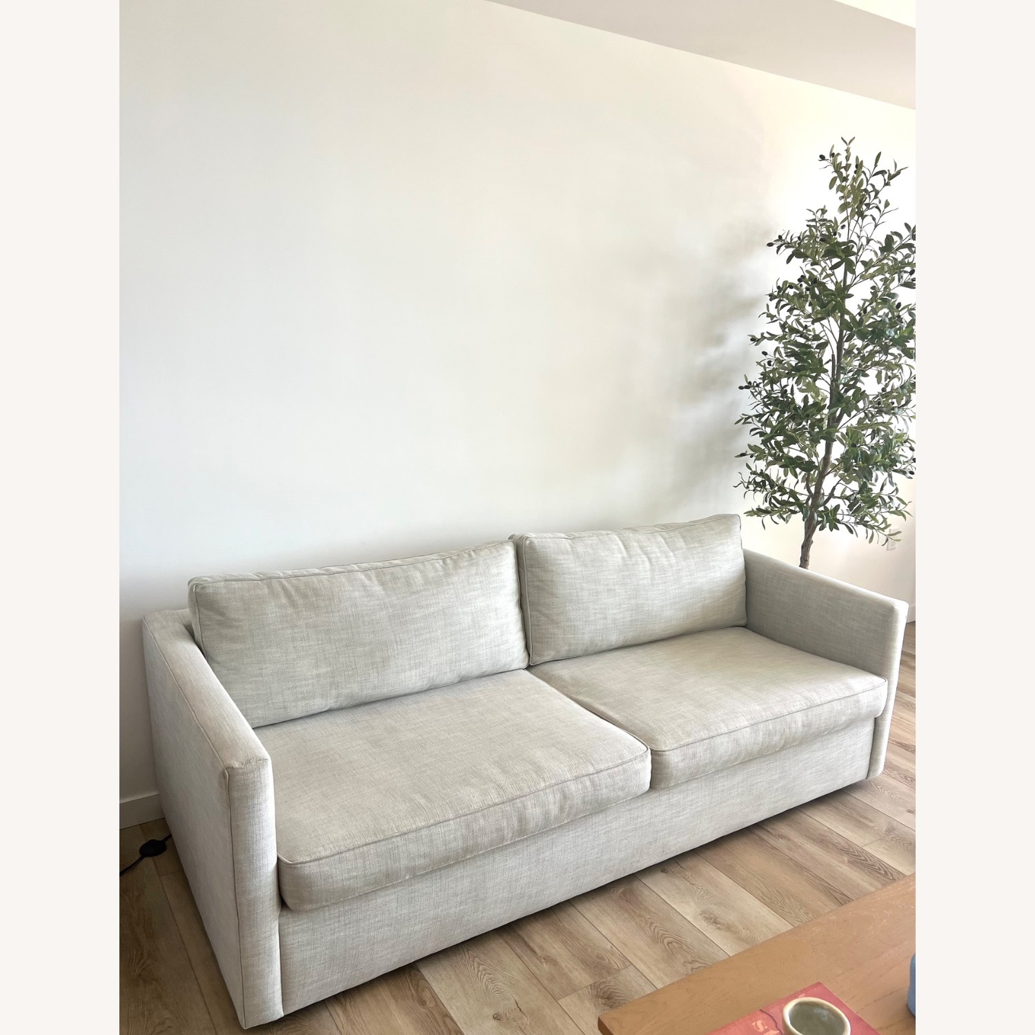 West Elm Harris Light Gray Linen 2 Seater Sofa - image-2