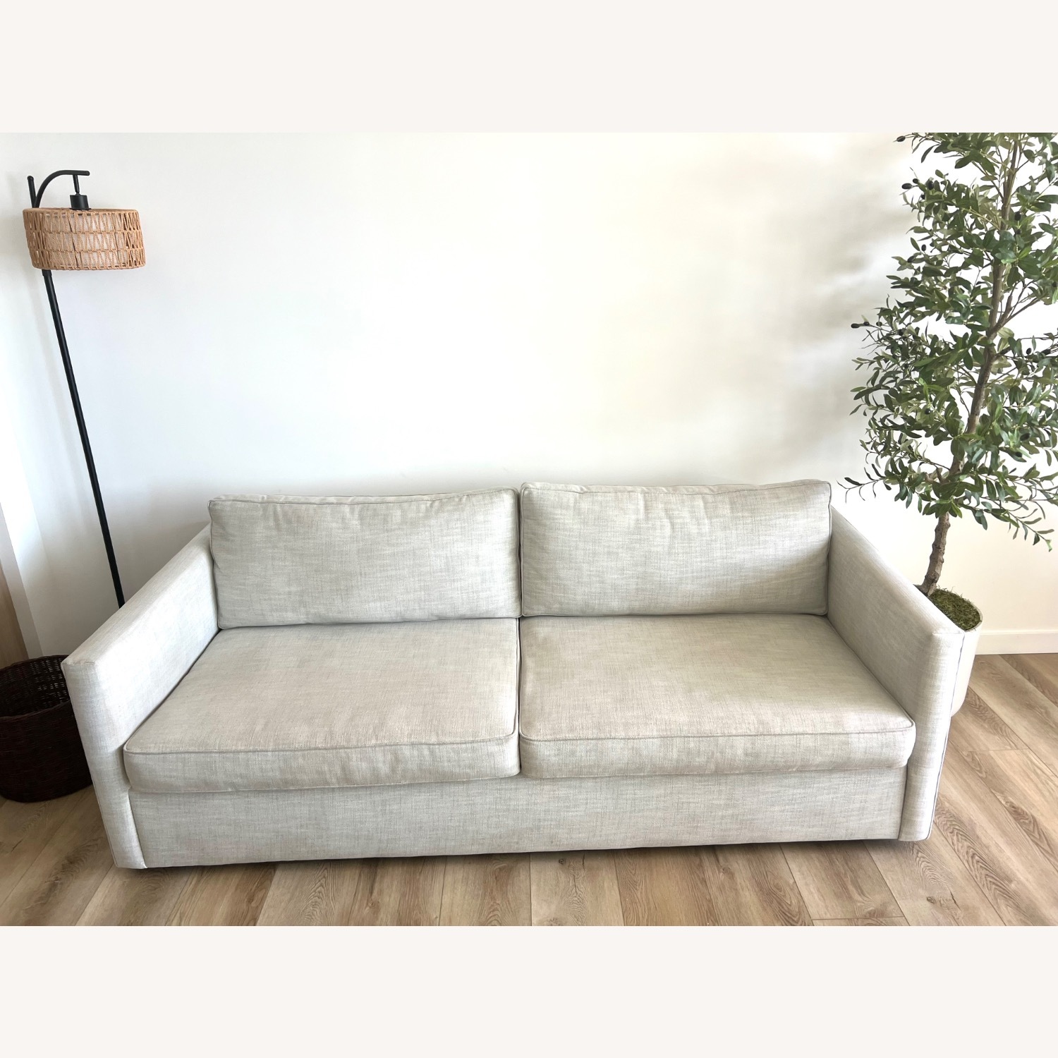 West Elm Harris Light Gray Linen 2 Seater Sofa - image-1