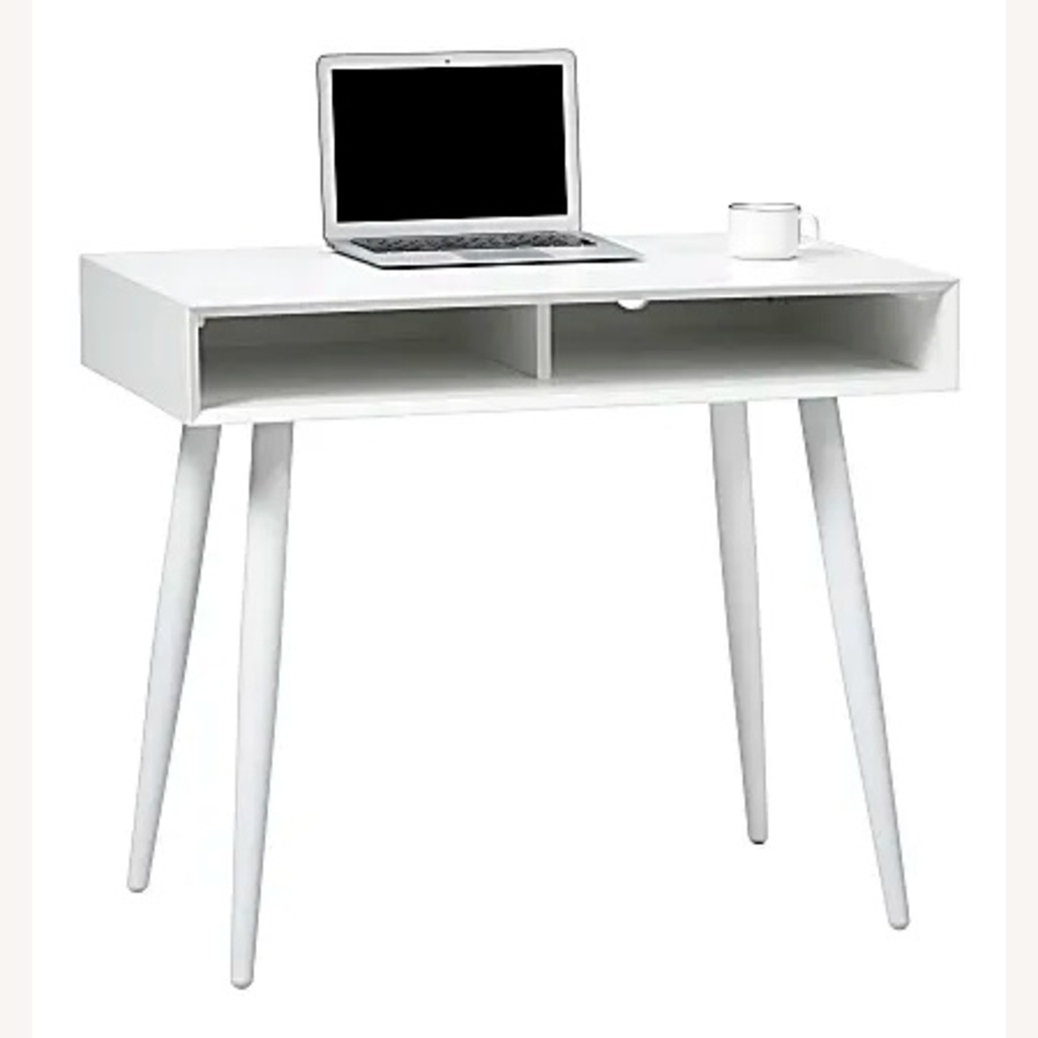 Office Depot Mid Century Modern White Wood Desk - image-4