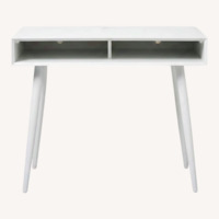 Office Depot Mid Century Modern White Wood Desk